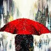 Red Umbrella Rain paint by numbers
