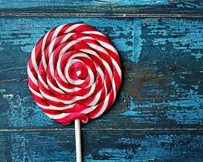 Red White Lollipop paint by number