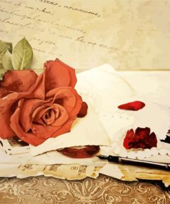 Rose On Letters paint by numbers