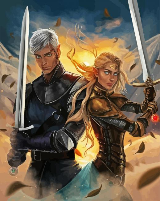 Rowan And Aelin Throne Of Glass paint by number
