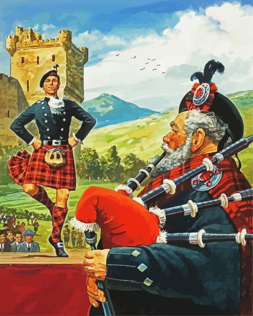 Scotman Bagpipe Player paint by number