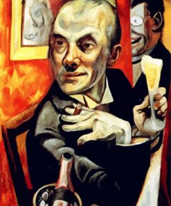 Self Portrait With Champagne Glass By Beckmann paint by number