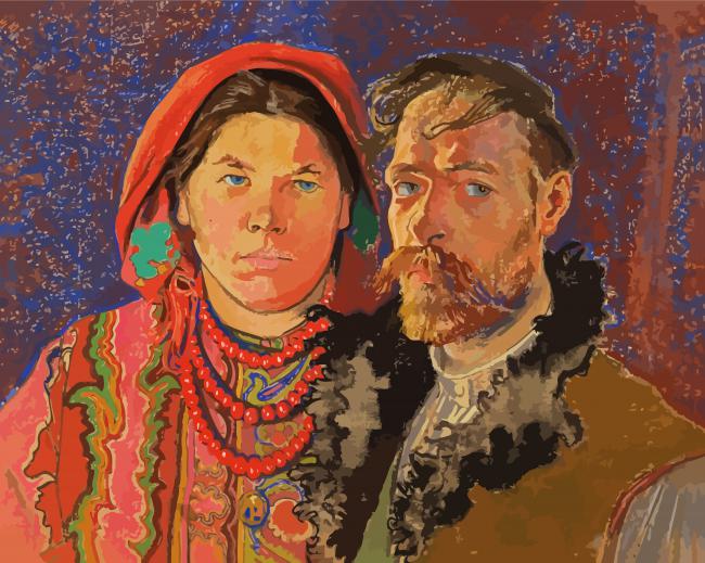 Self Portrait With Wife Wyspianski paint by number