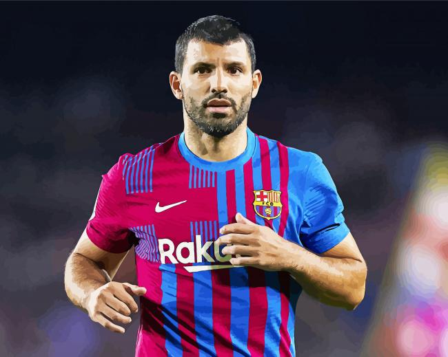 Sergio Agüero Football Player Sport paint by numbers