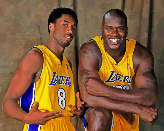Shaquille O Neal And kobe bryant Lakers paint by numbers