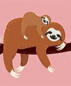 Sloth And Mom paint by number