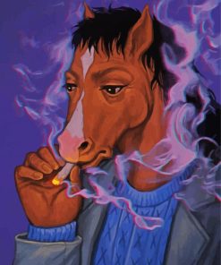 Smoking Bojack Horseman paint by number