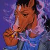Smoking Bojack Horseman paint by numbers