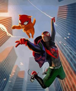 Spider Man And Spider Cat Animation paint by numbers