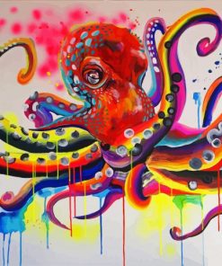 Splatter Colorful Octopus paint by numbers