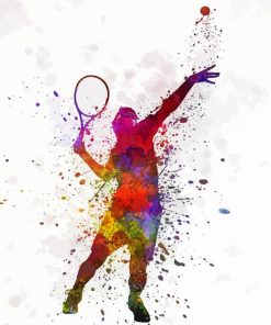 Splatter Tennis Player paint by number