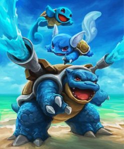 Squirtle Transformation Pokemon Anime paint by numbers