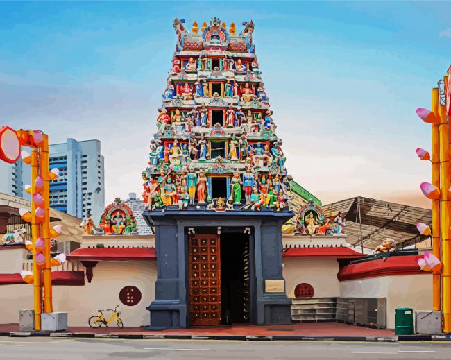 Sri Mariamman Temple Singapore paint by numbers