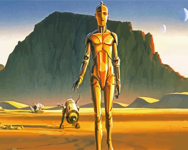 Star Wars C3po Robot paint by number