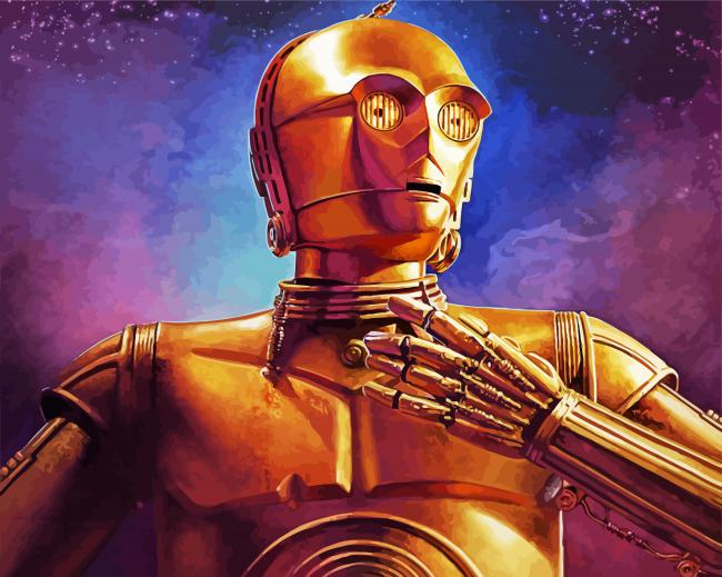 Star Wars C3po paint by number