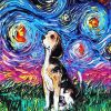 Starry Night Beagle Dog paint by number