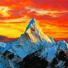 Sunset At Mt Himalayas paint by number
