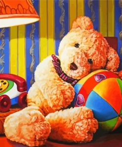 Teddy Bear Cuddling paint by number