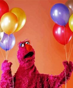 Telly Monster Holding Balloons paint by numbers