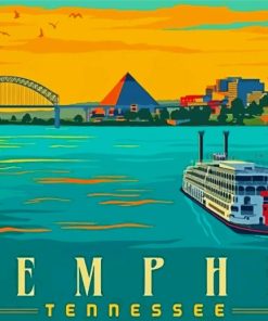 Tennessee Memphis City Poster paint by numbers