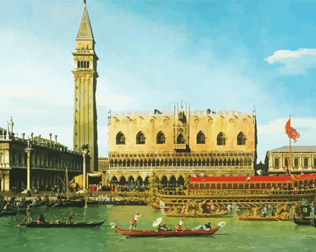 The Bucintoro By Canaletto paint by numbers