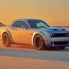 The Dodge Challenger Hellcat paint by number