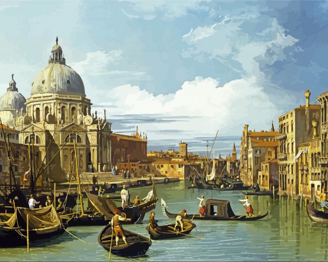 The Entrance To The Grand Canal Venice By canaletto paint by numbers