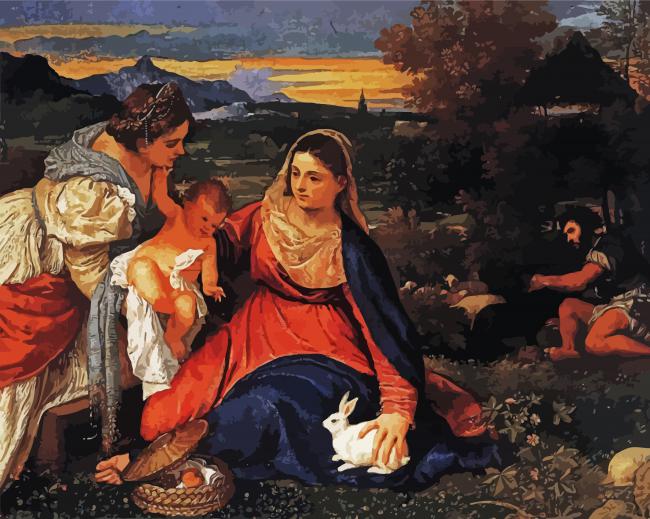 The Madonna Of The Rabbit By Tiziano paint by number