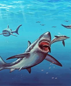 The Megalodon Fish paint by number