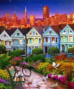 The Painted Ladies San Francisco California paint by numbers