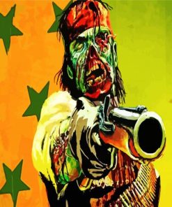 The Zombie Gunslinger paint by number