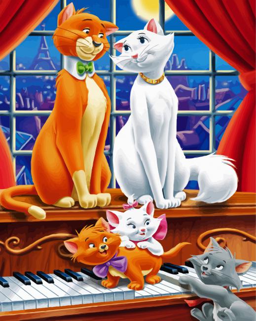 The Aristocats Disney Movie Paint By numbers - AdultPaintByNumbers