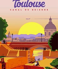 Toulouse City France Poster paint by numbers