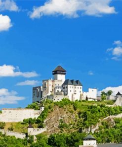 Trencin Castle Slovakia paint by numbers