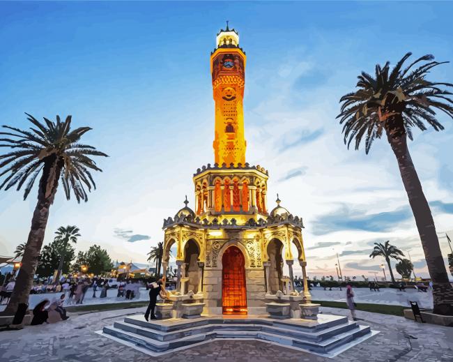 Izmir Clock Tower Turkey paint by numbers