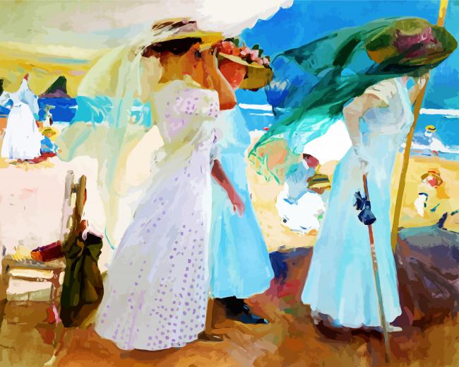 Under The Awning Zarauz By Sorolla paint by number