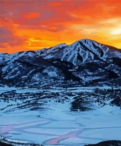 Utah Mountains Sunset paint by number