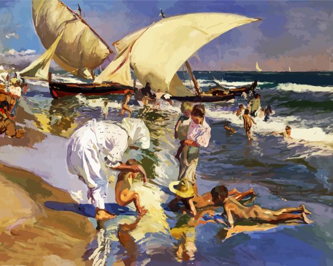 Valencia Beach In The Morning Light Sorolla paint by number