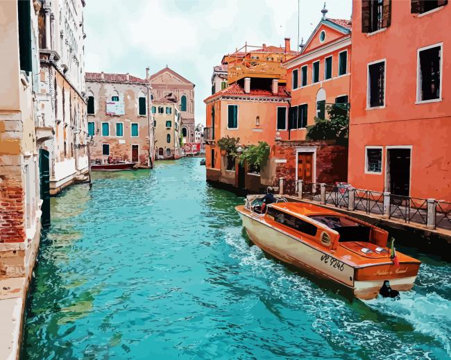 Venice City Canal paint by number
