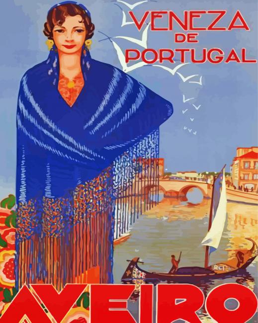 Venice Of Portugal Aveiro Poster paint by number