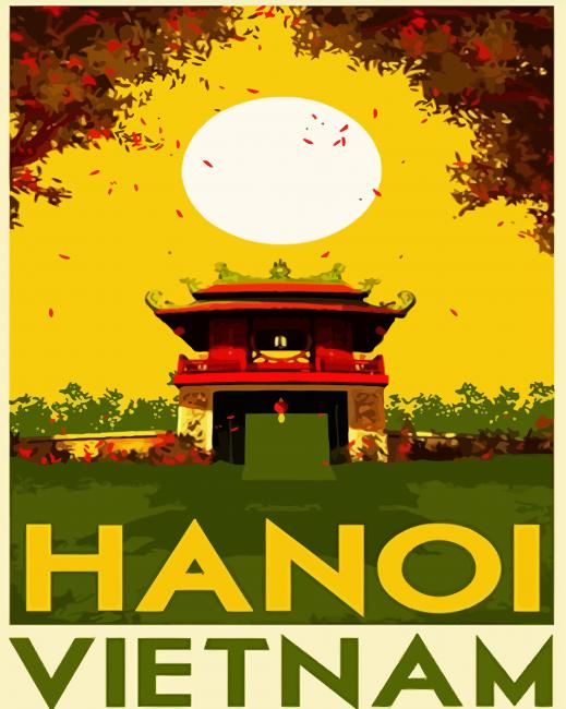 Vietnam Hanoi Poster paint by number