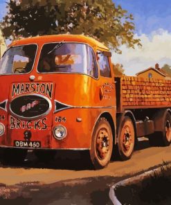 Vintage Red Lorry paint by numbers