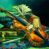 Violin And Books paint by number