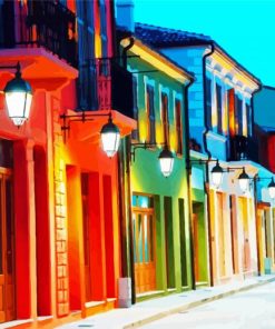 Vlore Albania colorful Buildings paint by numbers