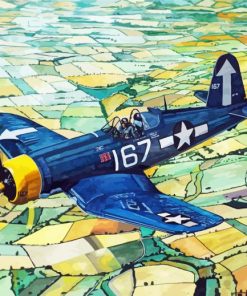 Vought F4U Corsair Fighter Aircaft paint by numbers