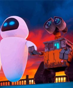 Wall E And Eve Animated Film paint by number