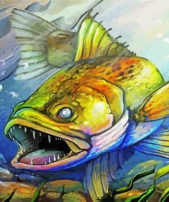 Walleye Fish Art paint by number
