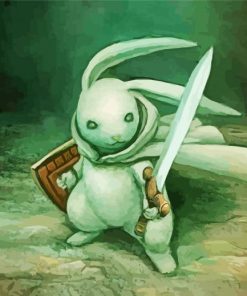 Warrior Bunny paint by number