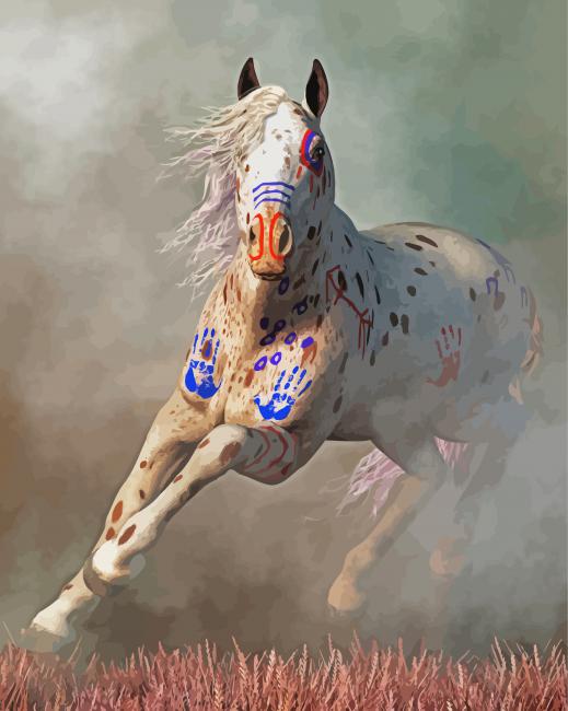 Warrior Appaloosa Horse paint by numbers