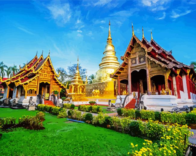 Wat Phra Singh Woramahawihan Thailand paint by number